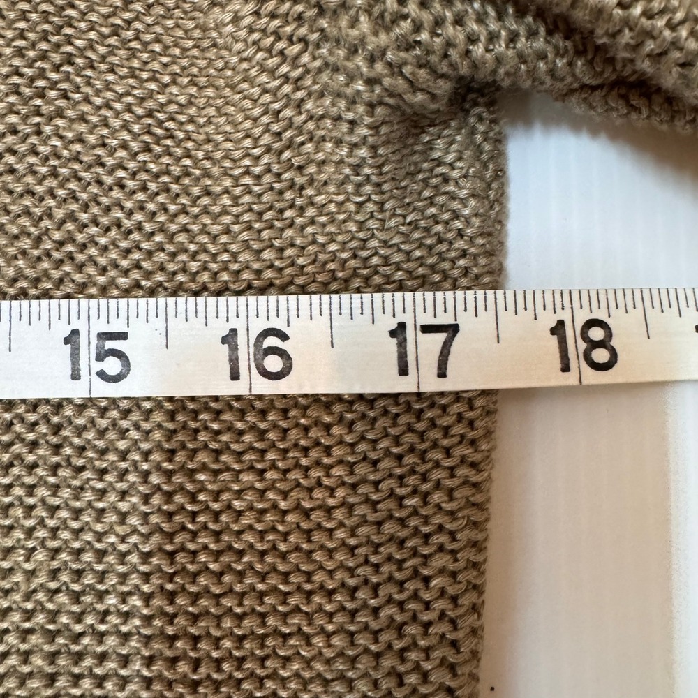 J. Crew Cardigan Women S Khaki 100% Linen Open Front Spring Sweater Lagenlook - Picture 6 of 8